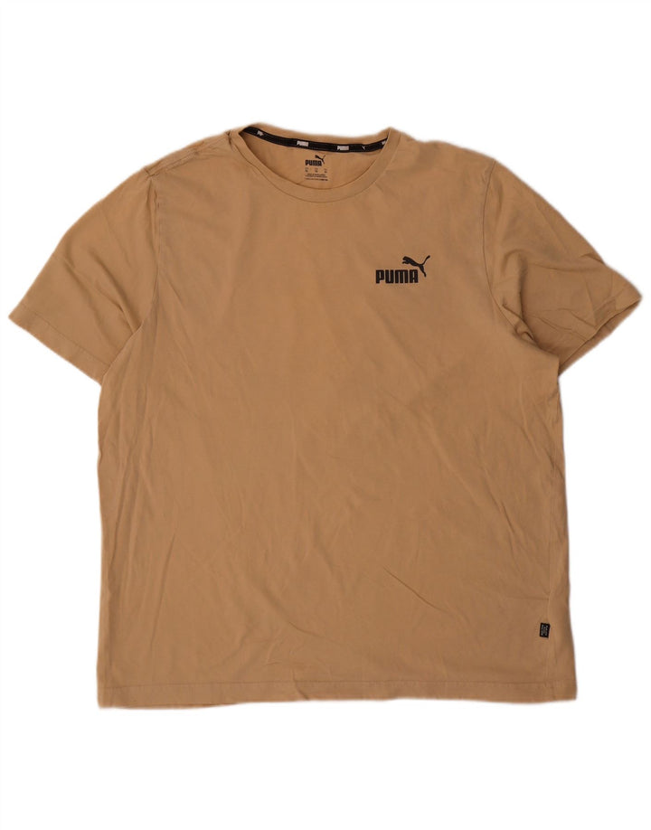 Puma Mens T-Shirt Top XL Beige Cotton
