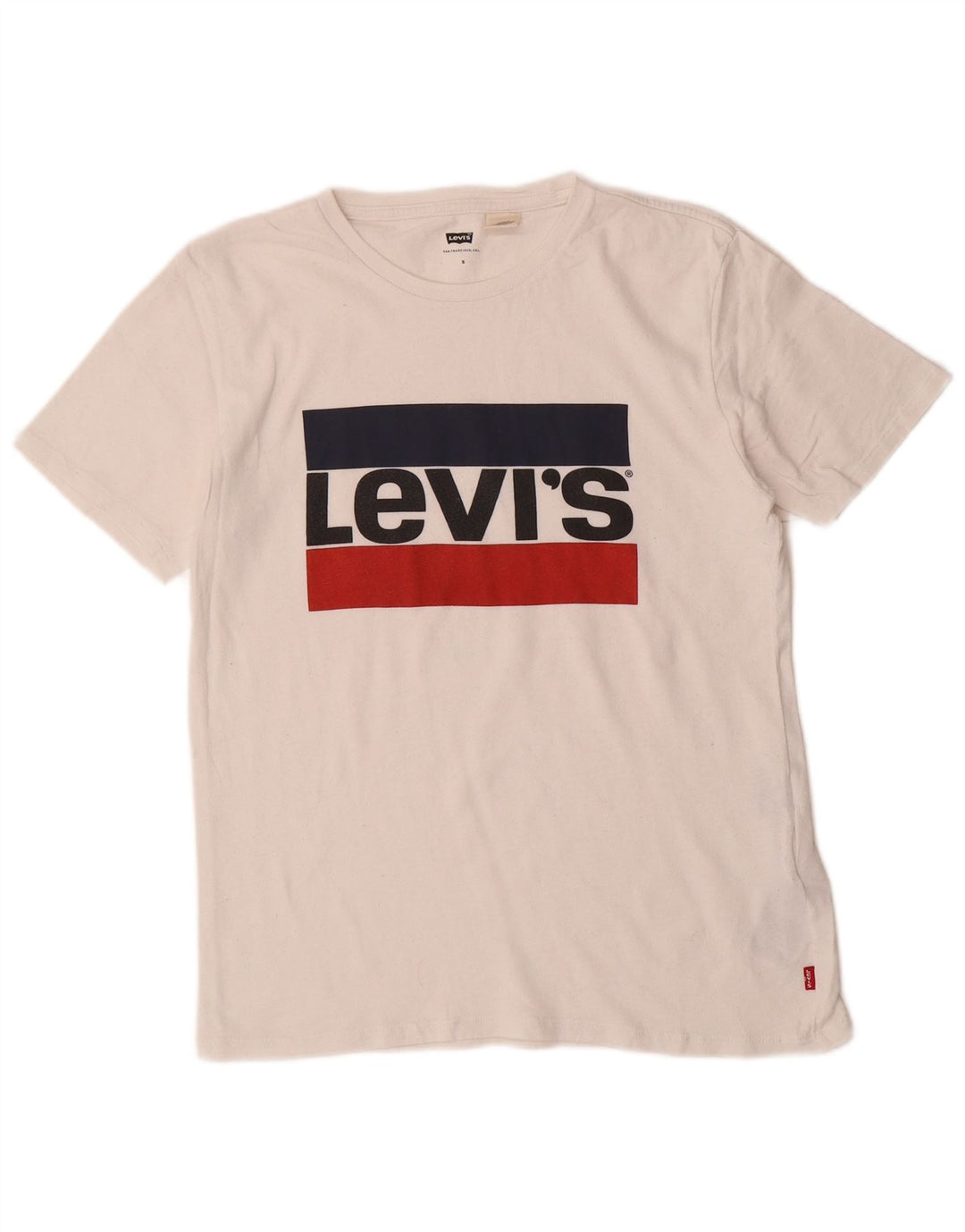 LEVI'S Mens Graphic T-Shirt Top Small White Cotton