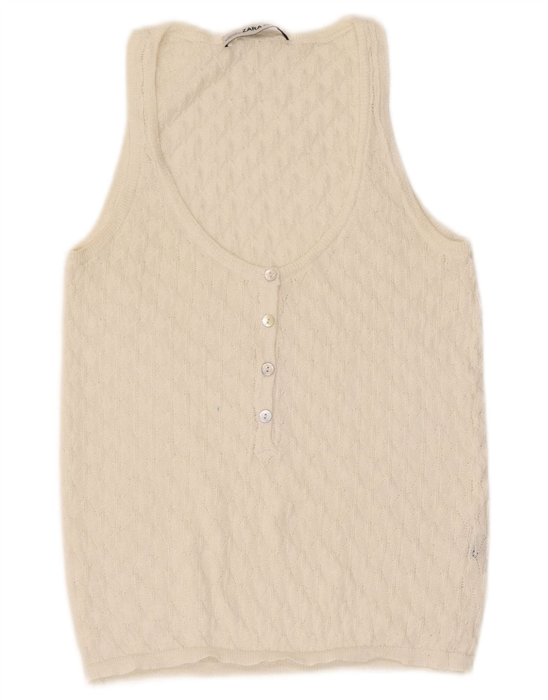 Zara Womens Vest Top UK 8 Small Beige