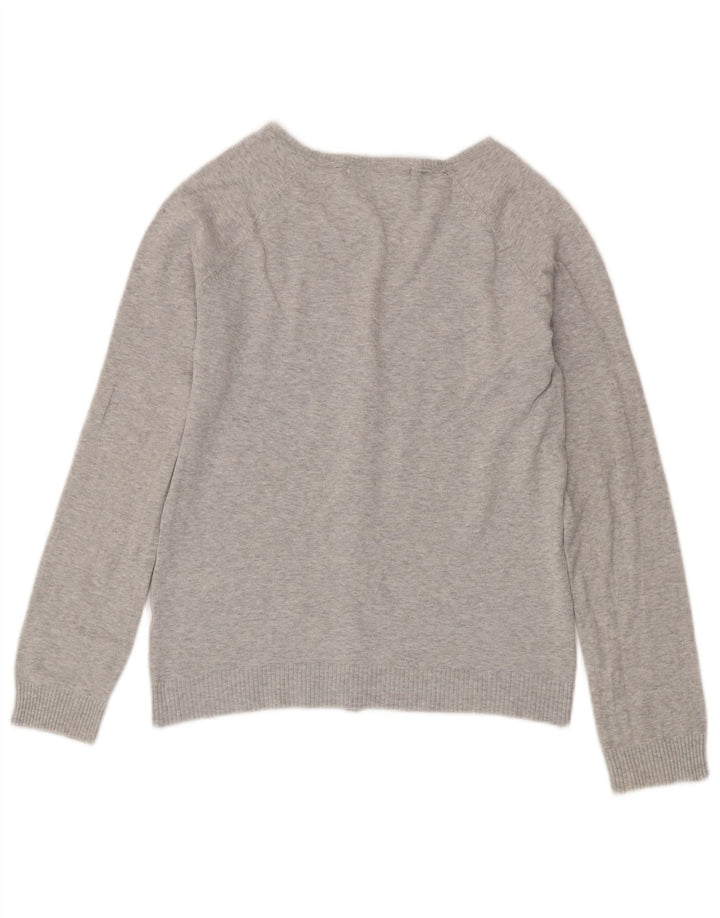 Zara Dame Cardigan Sweater UK 14 Large Grå Flecked