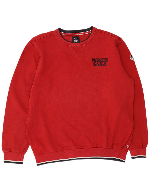 North Sails Herren Sweatshirt Pullover 2XL Rot Baumwolle