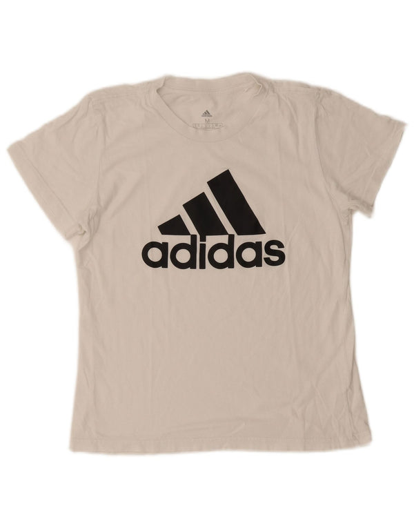 Adidas Damen Graphic T-Shirt Top UK 12/14 Medium Weiß