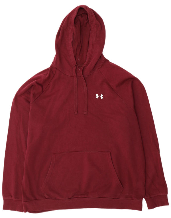Under Armour Mens Hoodie Jumper 2XL Maroon Cotton
