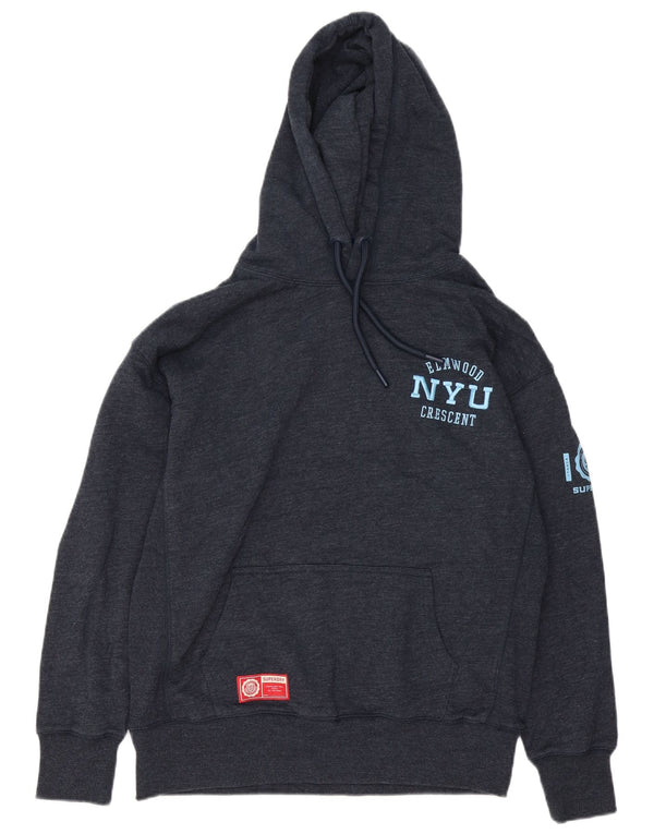 Felpa con cappuccio da uomo con vestibilità ampia grafica Superdry XS in cotone blu navy