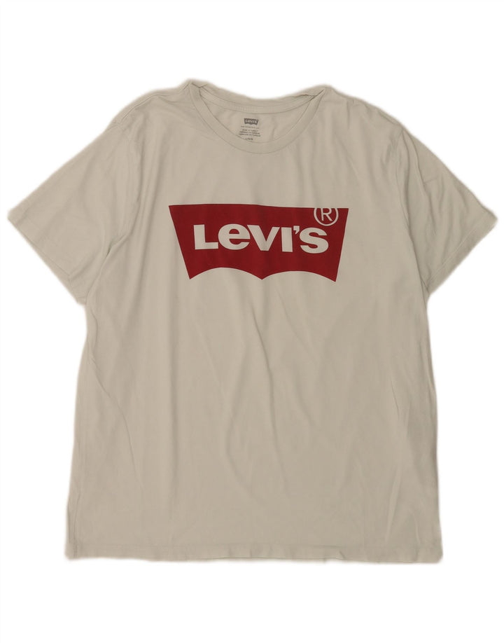 Levi's Herre grafisk T-shirt Top Stor hvid bomuld