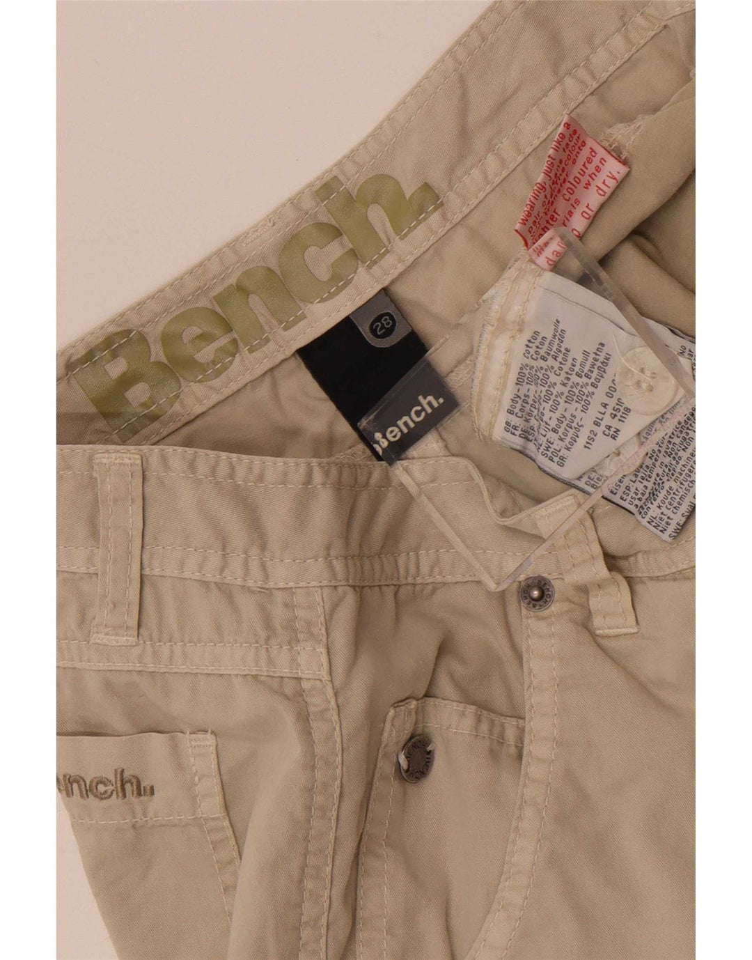 Bench Herren Chinoshorts W28 Small Beige Baumwolle