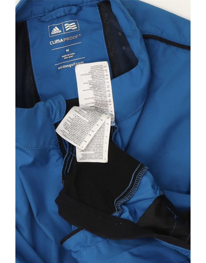Adidas Mens Clima Proof Tracksuit Top Jacket Medium Blue Colourblock