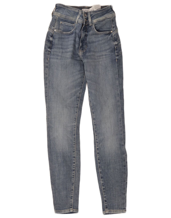 Guess Damen-Jeans mit hohem Bund, Röhrenjeans, W26, L28, blaue Baumwolle