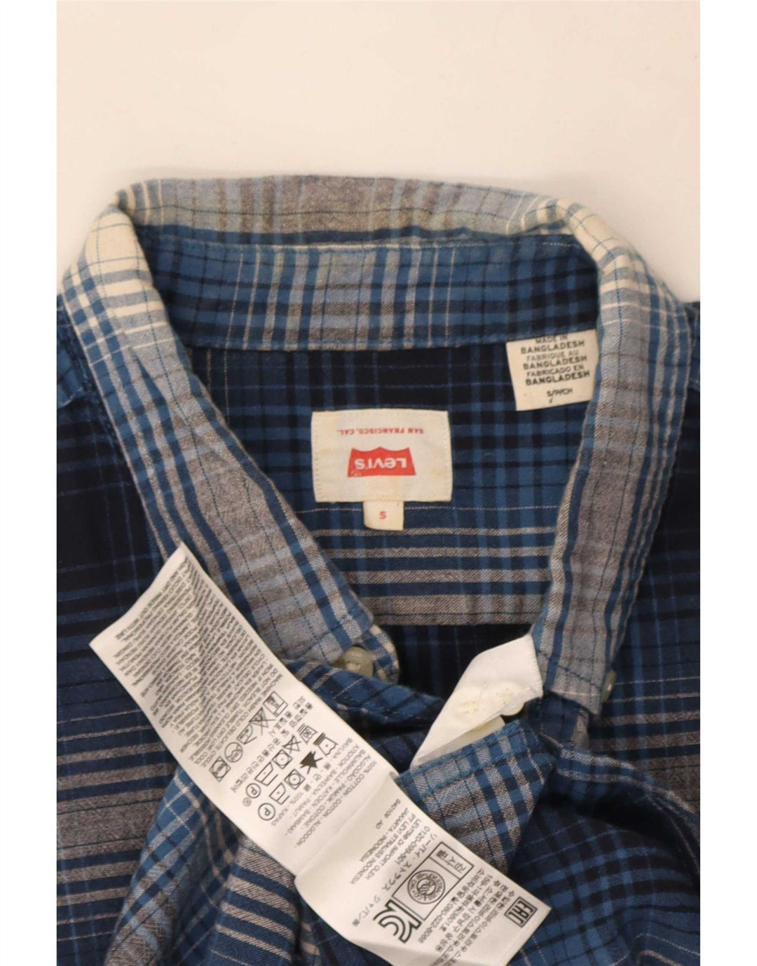 Ανδρικό κοντομάνικο πουκάμισο Levi's Small Blue Check Cotton