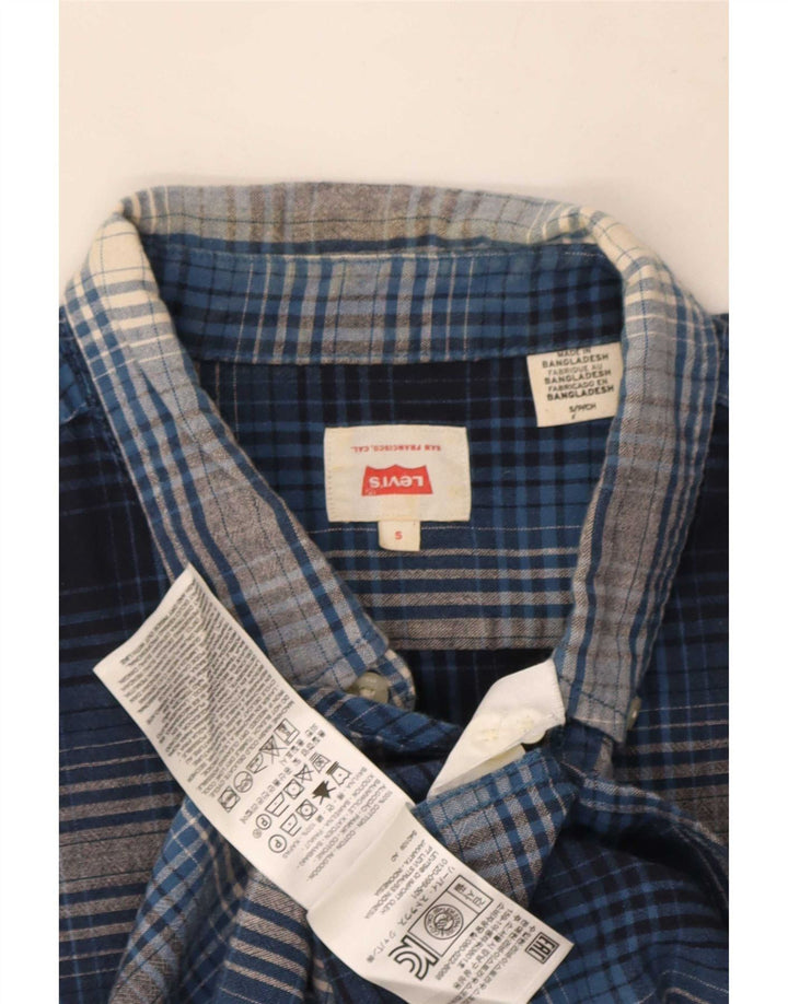 Ανδρικό κοντομάνικο πουκάμισο Levi's Small Blue Check Cotton