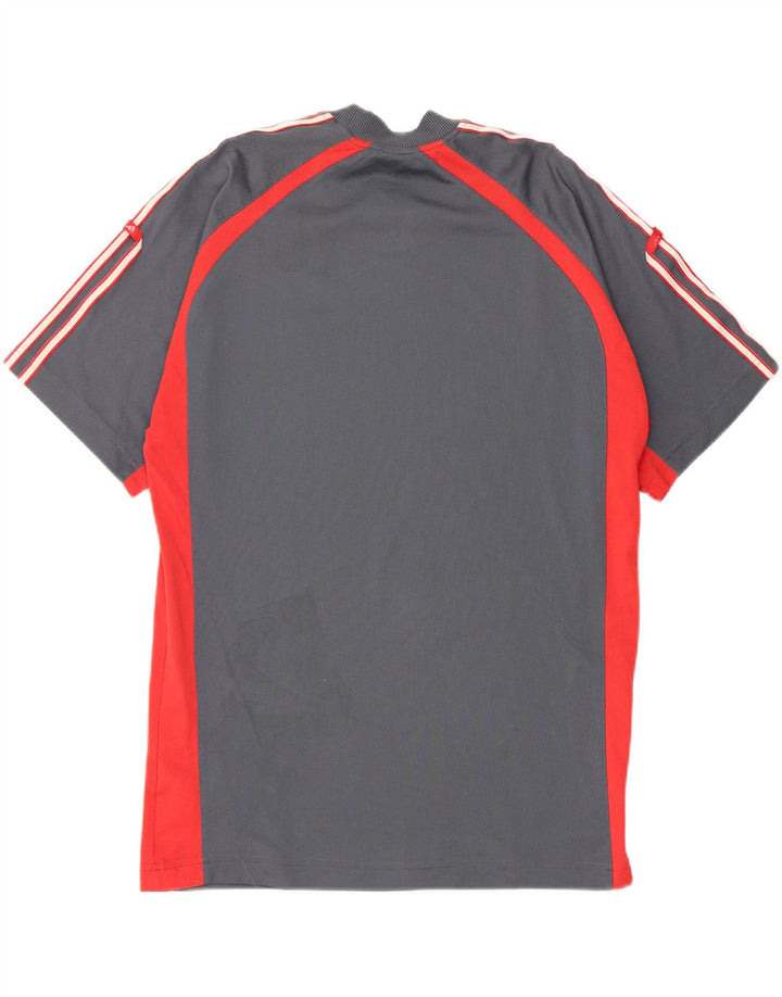 ADIDAS Mens T-Shirt Top Small Grey Colourblock Polyester