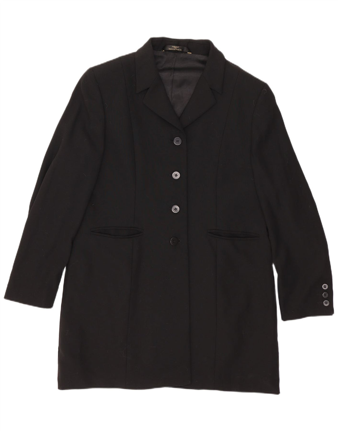 Sobretudo feminino Marks & Spencer Reino Unido 16 grande lã preta nova