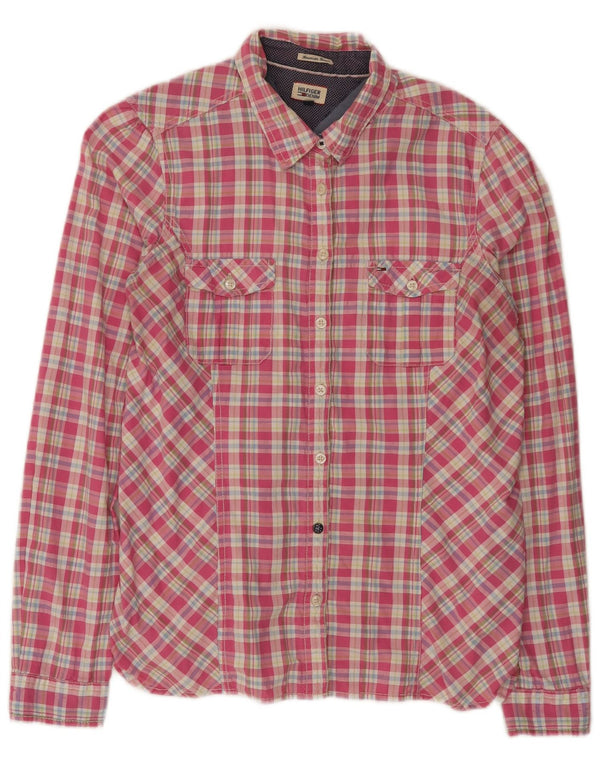 Camisa Tommy Hilfiger para mujer UK 18 XL Algodón a cuadros rosa