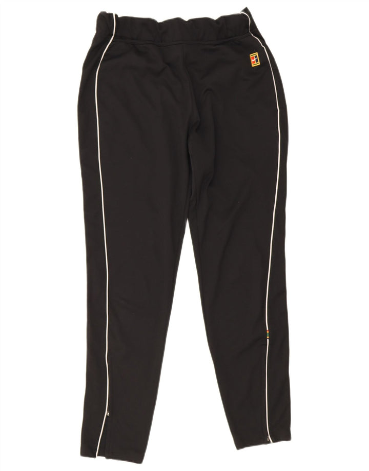 Nike Womens Dri Fit Tracksuit Trousers UK 12 Medium Black Striped
