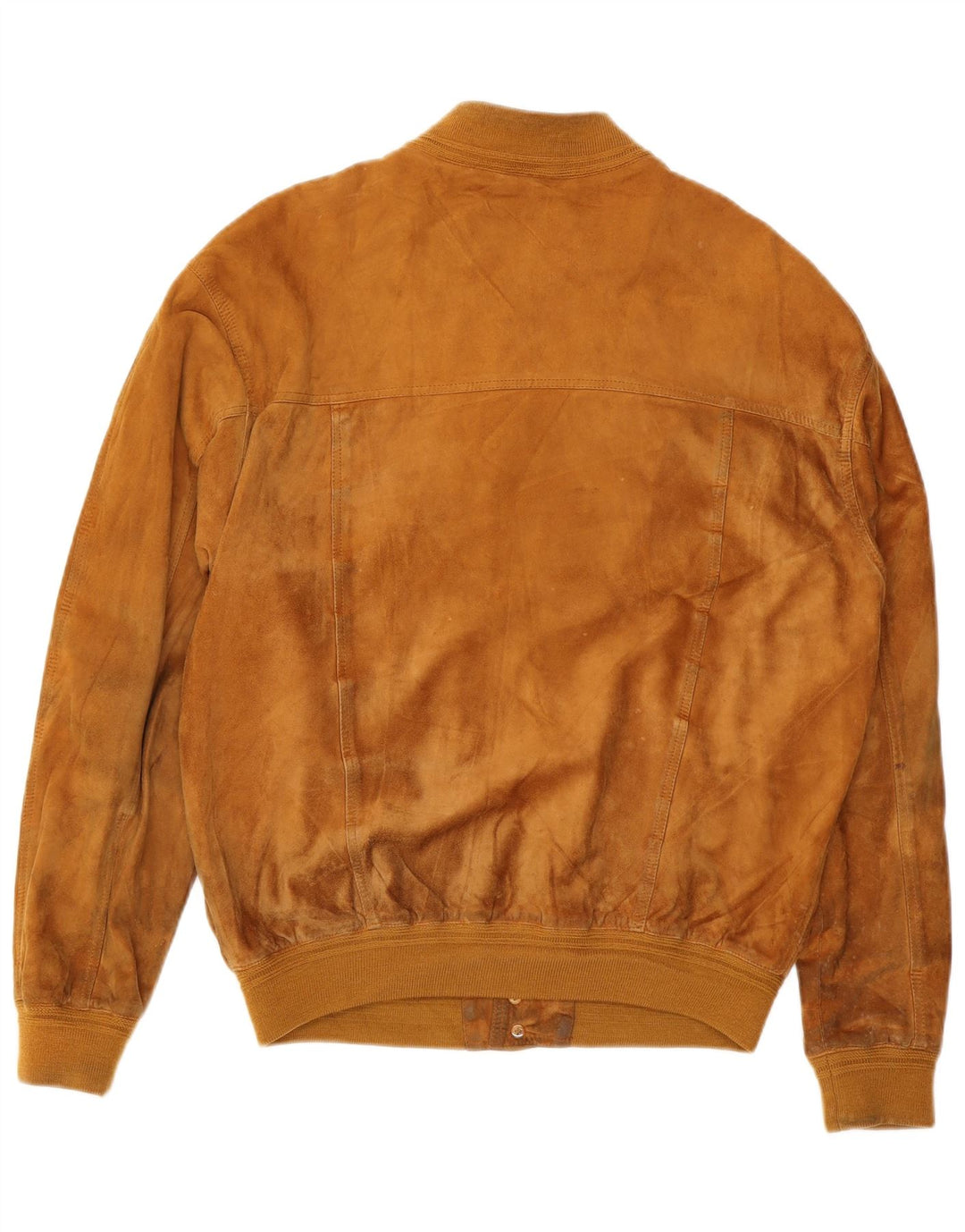VINTAGE Mens Suede Bomber Jacket UK 40 Large Brown Leather