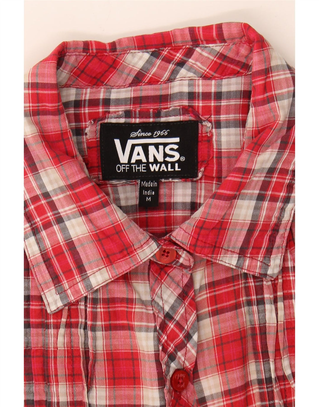VANS Womens Shirt UK 12 Medium Red Check Cotton Vintage Vans and Second-Hand Vans from Messina Hembry 