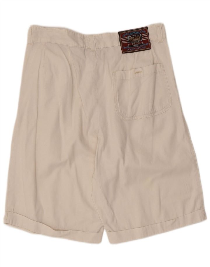 QUARRY Mens Pegged Chino Shorts W31 Medium White Cotton