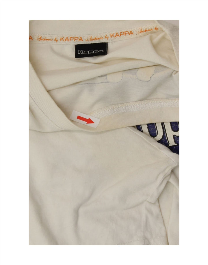 Kappa Herre Grafisk T-Shirt Top Medium Hvid Bomuld