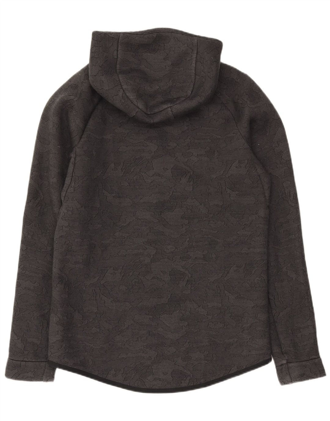 NIKE Mens Zip Hoodie Sweater Medium Grey Camouflage Cotton
