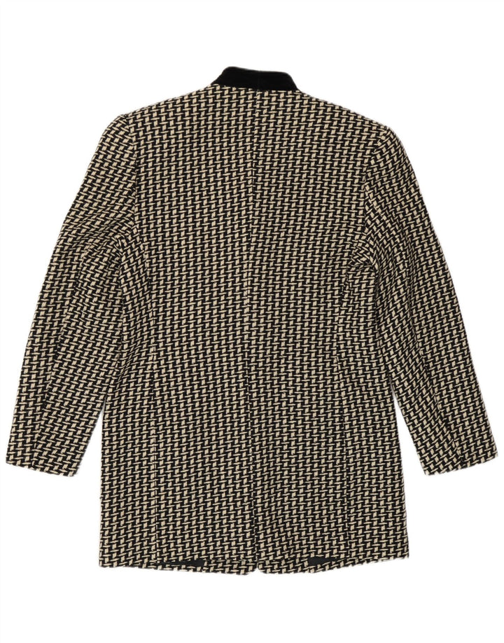 Erreuno Womens Longline Abstract Pattern Blazer Jacket IT 44 Medium Black