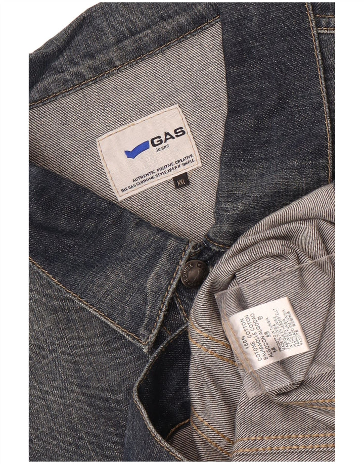 Gas Mens Denim Jacket UK 44 2XL Navy Blue Cotton