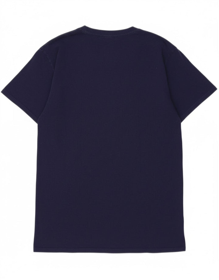 RUSSELL ATHLETIC Mens Graphic T-Shirt Top Medium Navy Blue Vintage Russell Athletic and Second-Hand Russell Athletic from Messina Hembry 