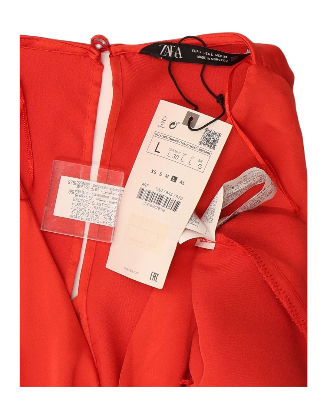ZARA Womens 3/4 Sleeve Maxi Dress UK 16 Large Orange Polyester