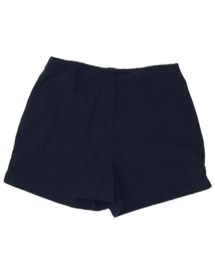 Nike Short Femme UK 12 Medium W28 Bleu Marine Nylon