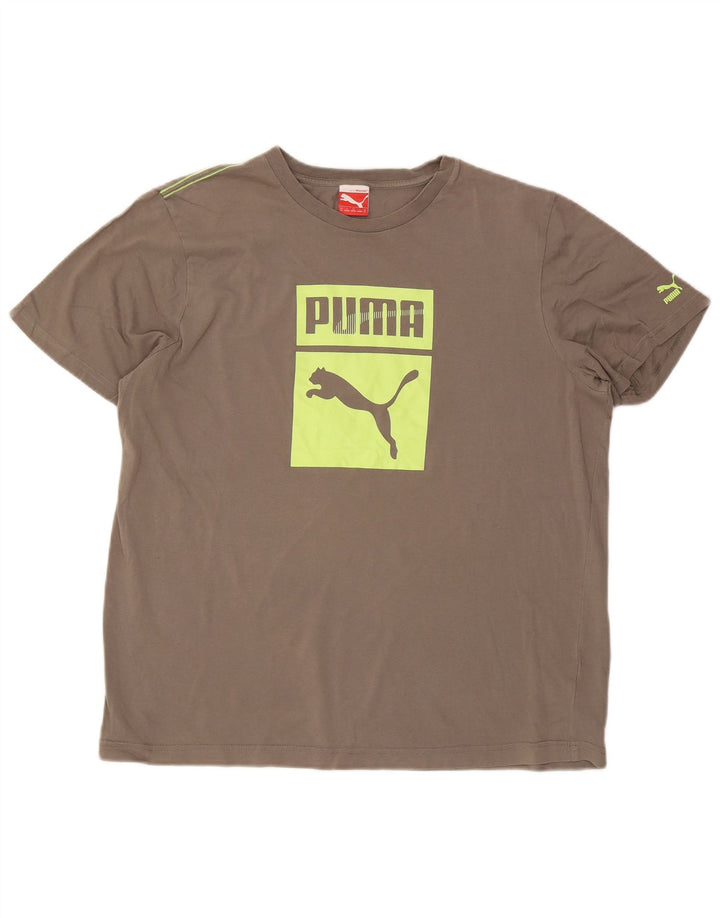 Puma Mens Graphic T-Shirt Top XL Grey Cotton