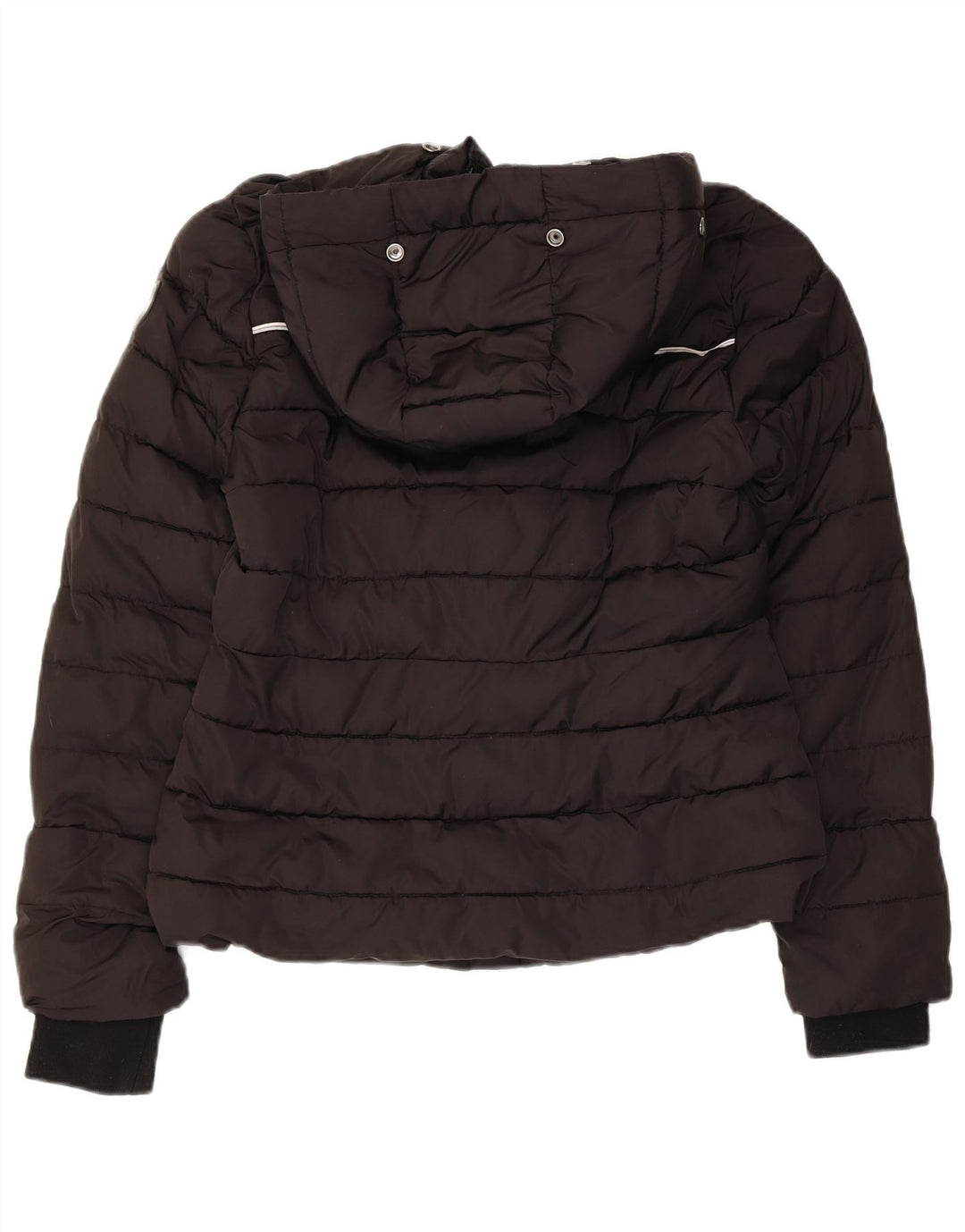 SUPERDRY Damska ocieplana kurtka z kapturem UK 10, mała, czarna, poliester