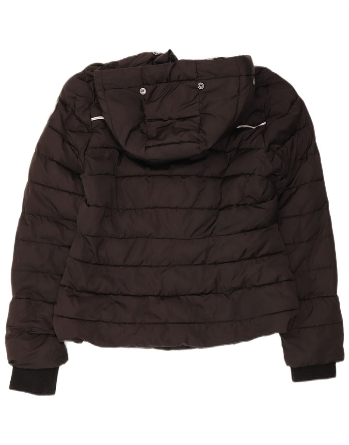 SUPERDRY Damska ocieplana kurtka z kapturem UK 10, mała, czarna, poliester