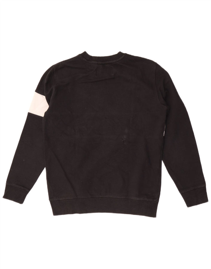 Calvin Klein Jeans Mens Graphic Sweatshirt Jumper Medium Black Colourblock