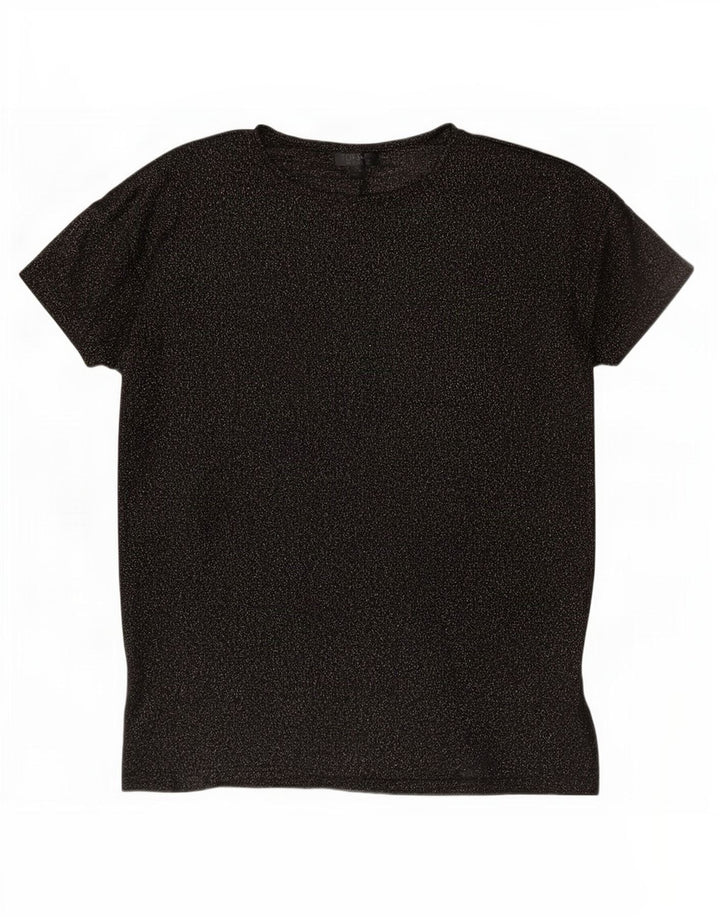 Topshop Camiseta extragrande para mujer UK 8 Small Poliéster moteado negro