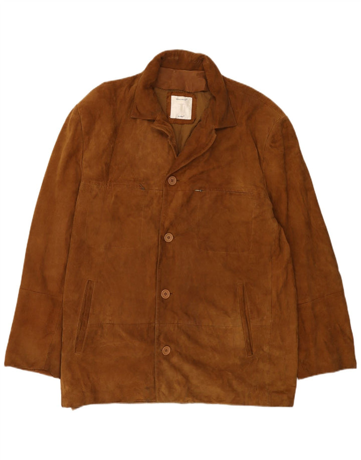 Conbipel Mens Suede Jacket IT 52 Large Beige Leather