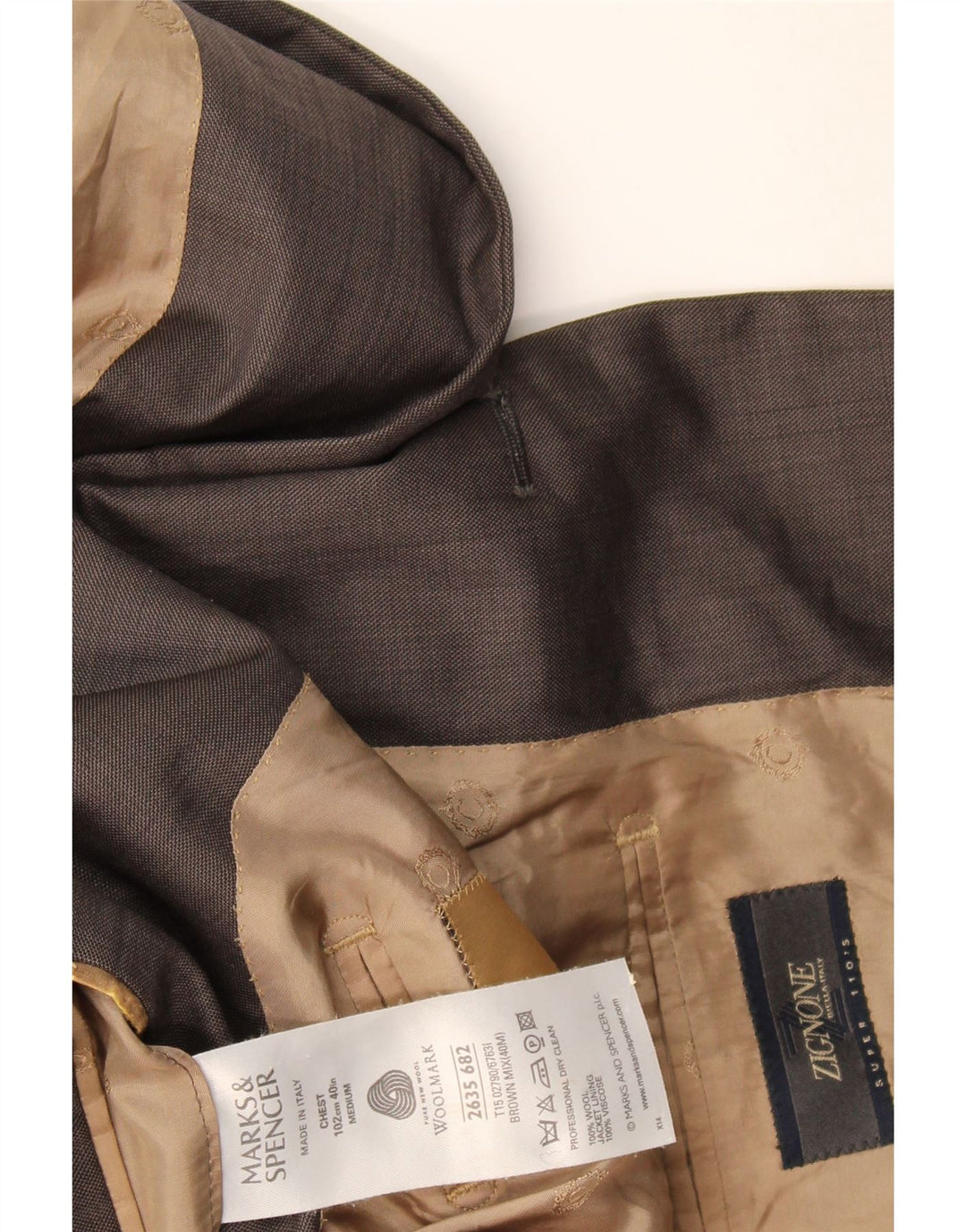 Giacca blazer a 3 bottoni Marks & Spencer da uomo UK 40 grande lana grigia