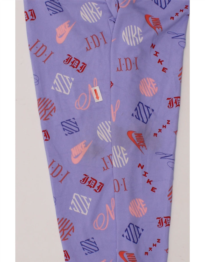 NIKE Girls Graphic Leggings 4-5 Years Small Purple Polyester Vintage Nike and Second-Hand Nike from Messina Hembry 