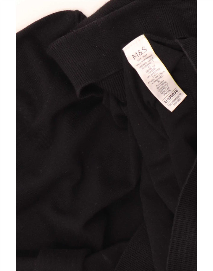 Marks & Spencer Herre Rullehalstrøje Sweater Stor sort bomuld