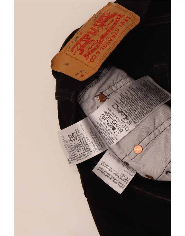 Levi's Mens 501 Straight Jeans W30 L30 Black Cotton