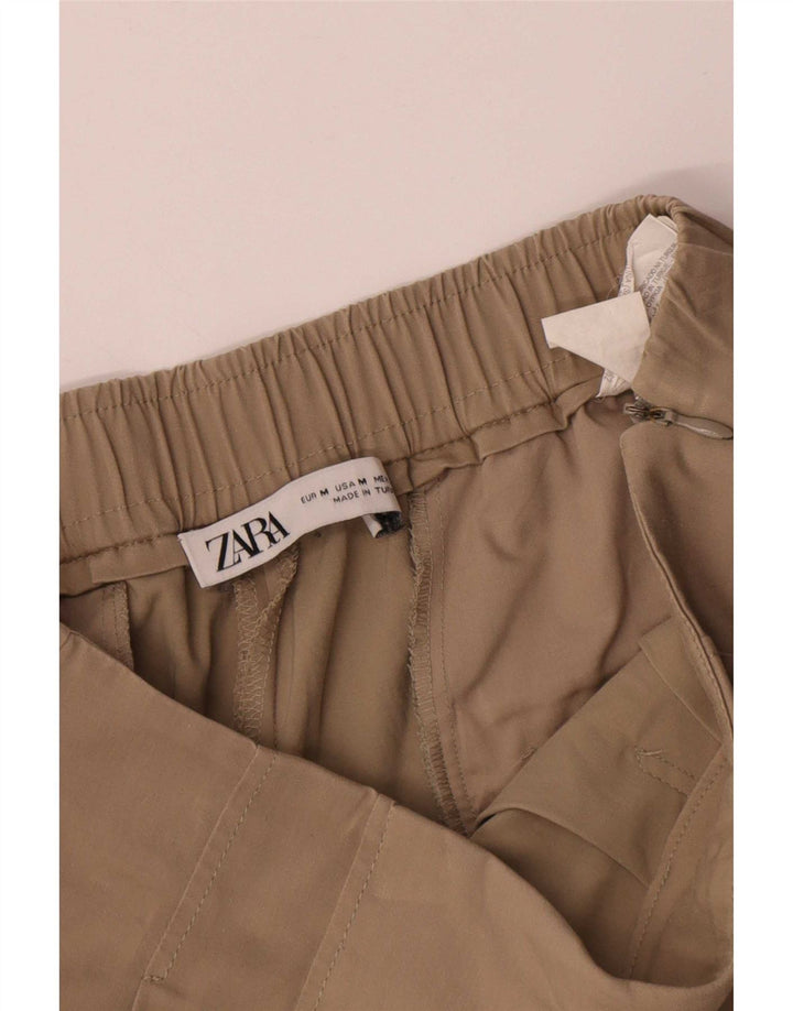 Zara Womens Cullotes Bermuda Shorts Medium W28 Beige Cotton