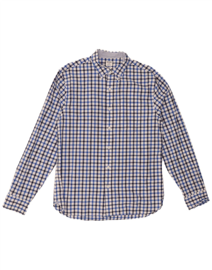 BONOBOS Camicia da uomo vestibilità standard in cotone a quadretti blu medio