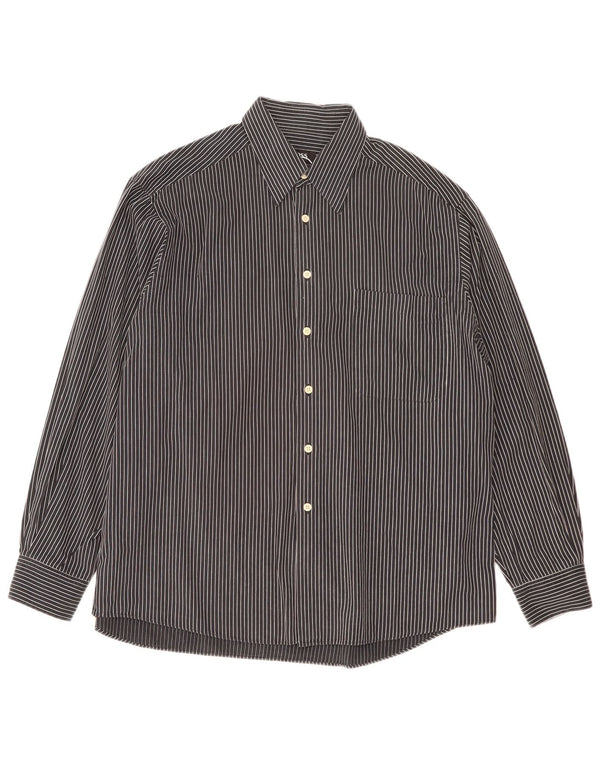 Hugo Boss Mens Shirt XL Navy Blue Striped