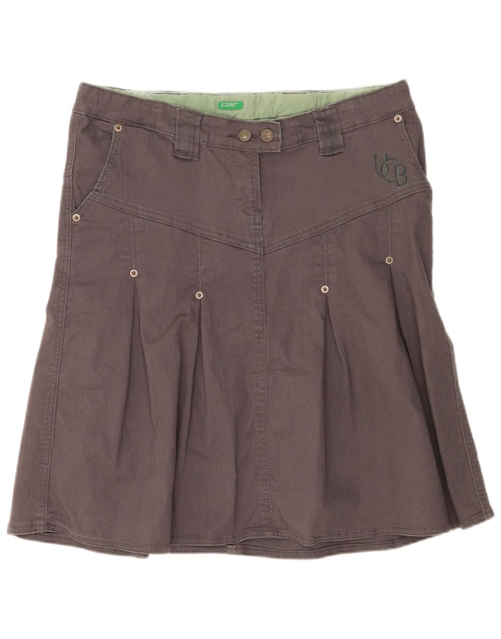 Gonna a trapezio da donna Benetton piccola W32 in cotone grigio