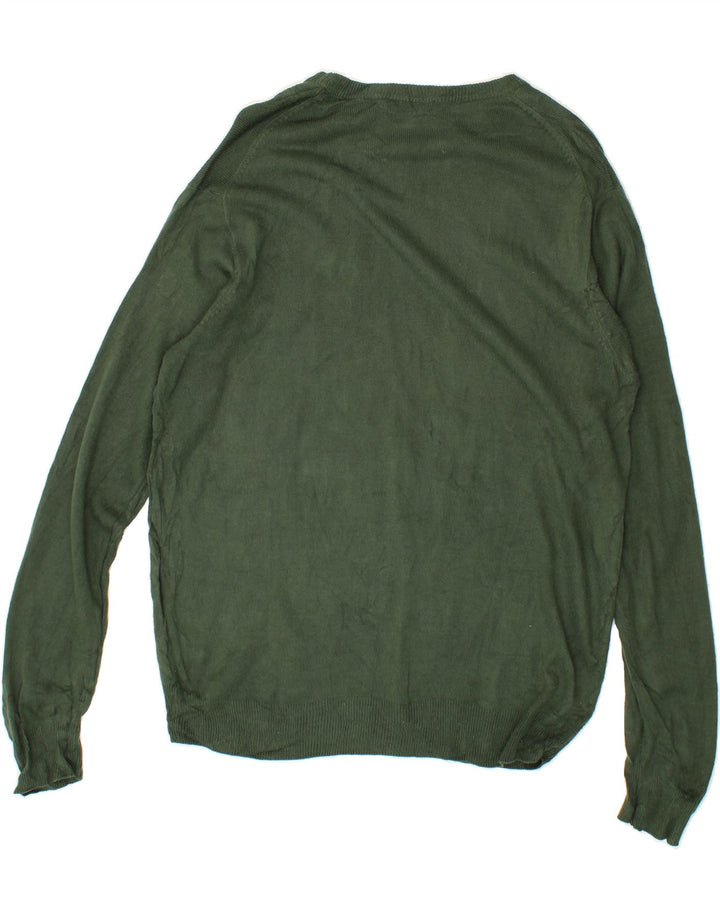 JAMES PRINGLE Mens Boat Neck Jumper Sweater Medium Green Acrylic Vintage James Pringle and Second-Hand James Pringle from Messina Hembry 