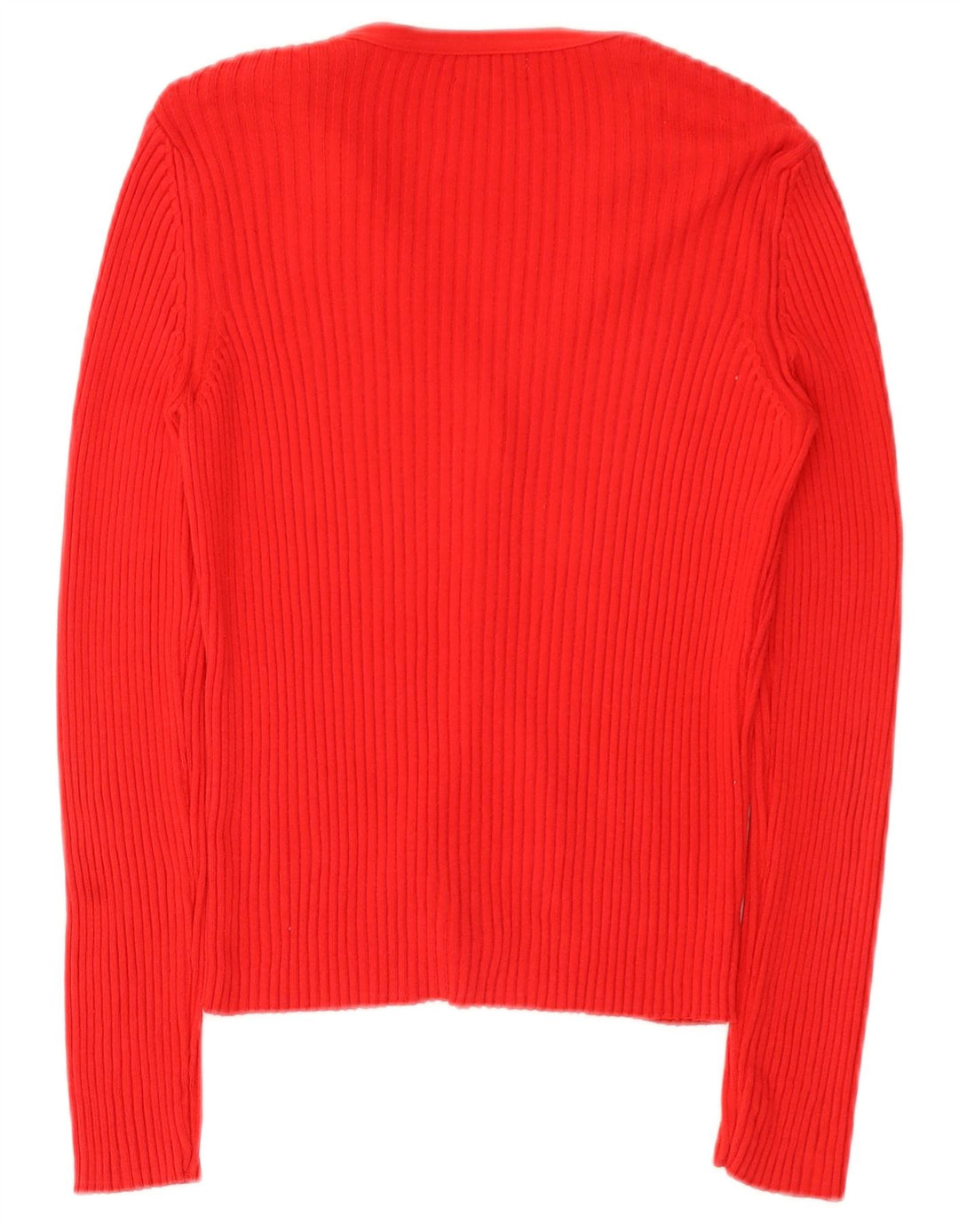 Benetton Womens Cardigan Sweater UK 12 Medium Red Cotton