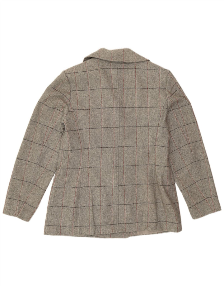 Marks & Spencer Womens Blazer Jacket UK 12 Medium Grey Check
