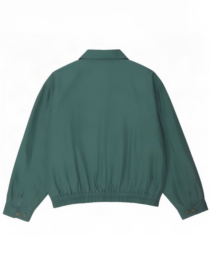 Vintage Mens Bomber Jacket UK 40 Large Green Silk