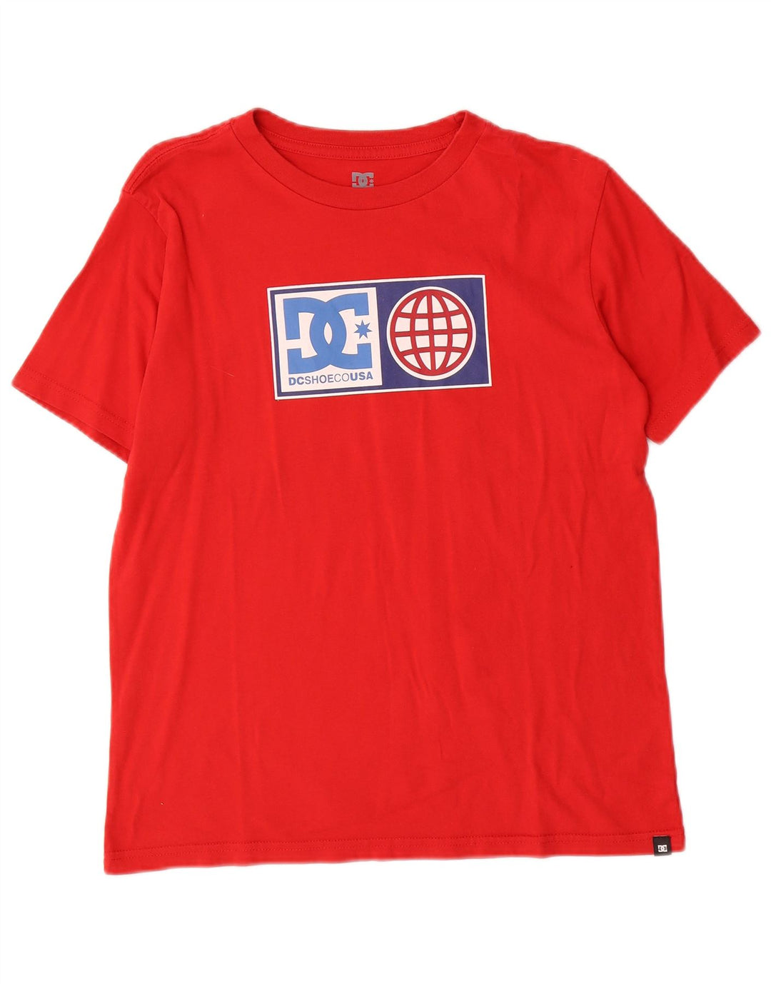 DC Boys Graphic T-Shirt Top 13-14 Years Large Red Cotton