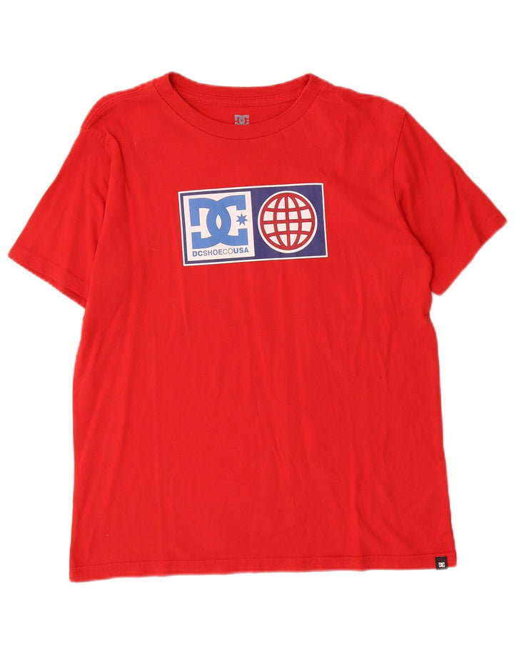 DC Boys Graphic T-Shirt Top 13-14 Years Large Red Cotton