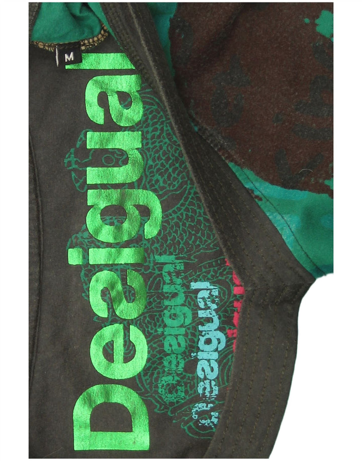 Desigual Tunica da donna con motivo astratto Top UK 14 Cotone verde medio
