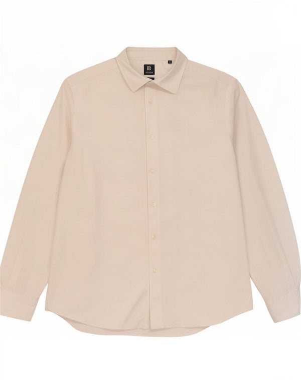 Camicia Boggi da uomo vestibilità regolare taglia 44 17 1/2 XL cotone bianco